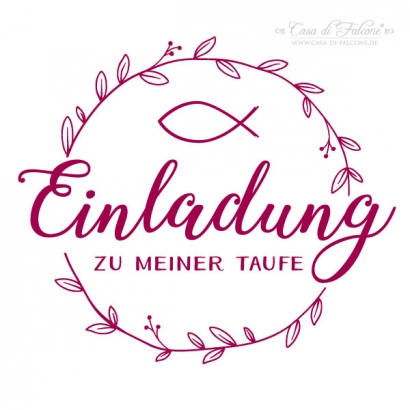 Stempel zur Taufe Einladung, Fisch