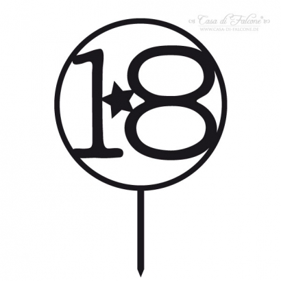 Cake topper 18 Geburtstag, star