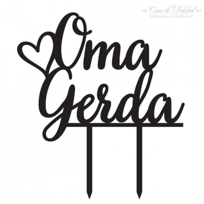 Cake topper Kalligrafie, personalisiert mit Namen