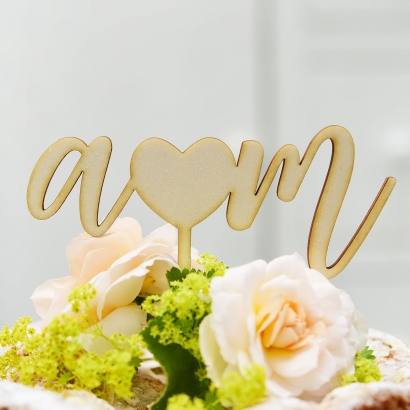 Hochzeit Cake topper "Initialen kalligrafisch", personalisiert