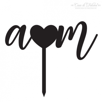 Hochzeit Cake topper "Initialen kalligrafisch", personalisiert