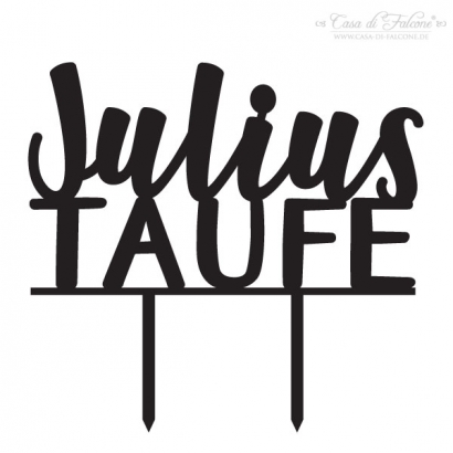 Personalisierter Cake topper zur Taufe, Schreibschrift