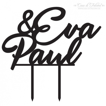 Cake topper Kalligrafie, personalisiert mit Namen