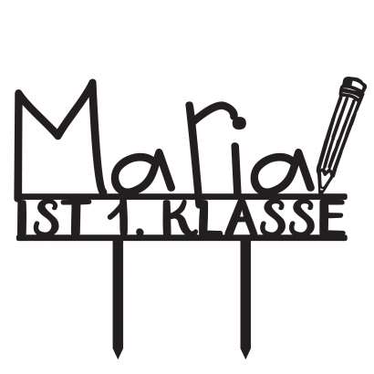 Cake topper zur Einschulung, personalisiert mit Namen