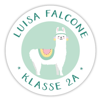 Schulaufkleber I Namensaufkleber fr die Schule Lama