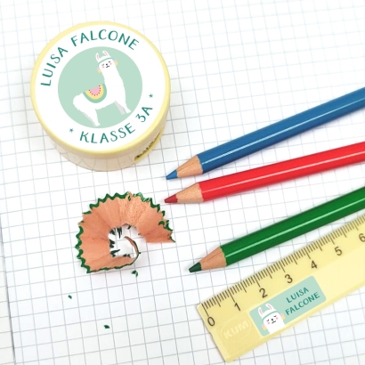 Schulaufkleber I Namensaufkleber fr die Schule Lama