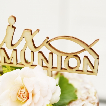 Kommunion Cake topper Fisch, personalisiert