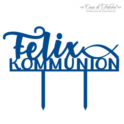 Kommunion Cake topper Fisch, personalisiert