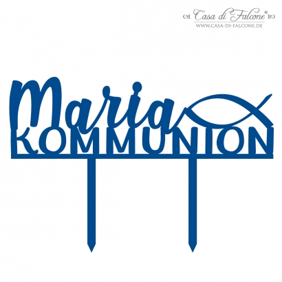 Kommunion Cake topper Fisch, personalisiert