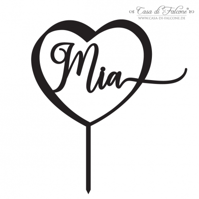 Personalisierter Caketopper mit Namen, Herz