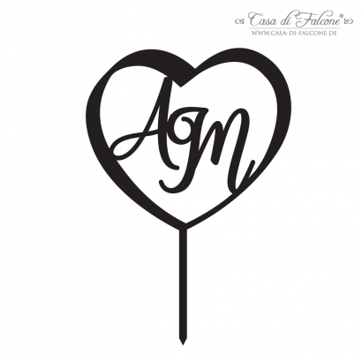 Personalisierter Caketopper mit Namen, Herz