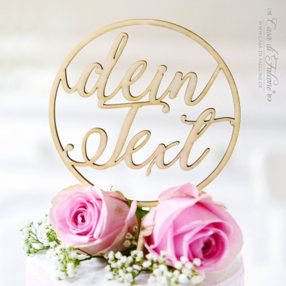 Personalisierter Caketopper mit Namen, rund