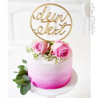 Personalisierter Caketopper mit Namen, rund