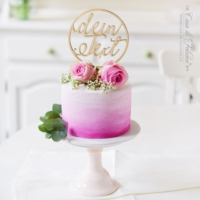 Personalisierter Caketopper mit Namen, rund