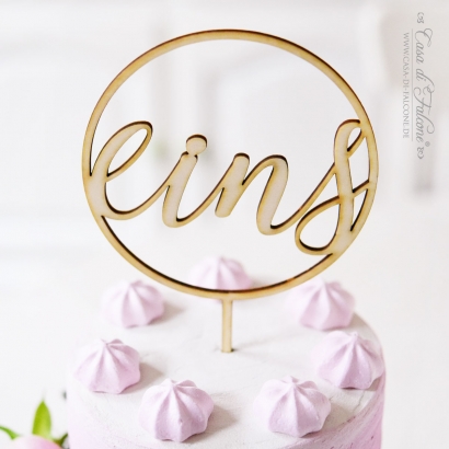 Personalisierter Caketopper mit Namen, rund
