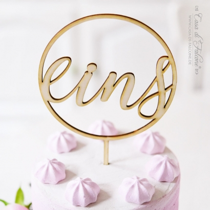 Personalisierter Caketopper mit Namen, rund