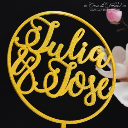 Personalisierter Caketopper mit Namen, rund