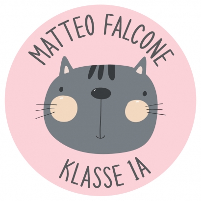 Schulaufkleber I Namensaufkleber fr die Schule Katze