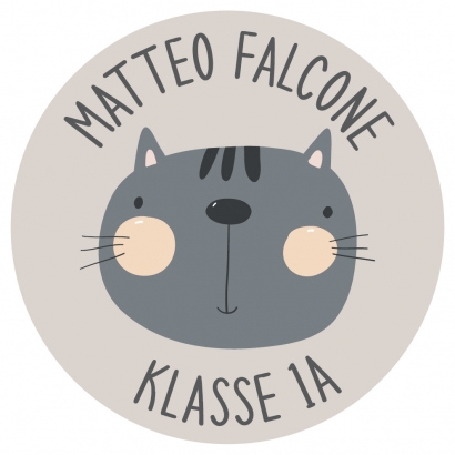 Schulaufkleber I Namensaufkleber fr die Schule Katze