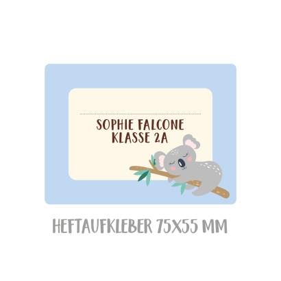 Namensaufkleber Set fr die Schule Koala