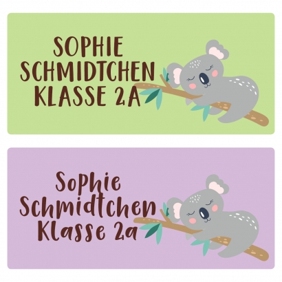 Schulaufkleber Koalabr eckig