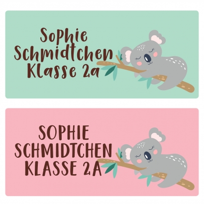 Schulaufkleber Koalabr eckig