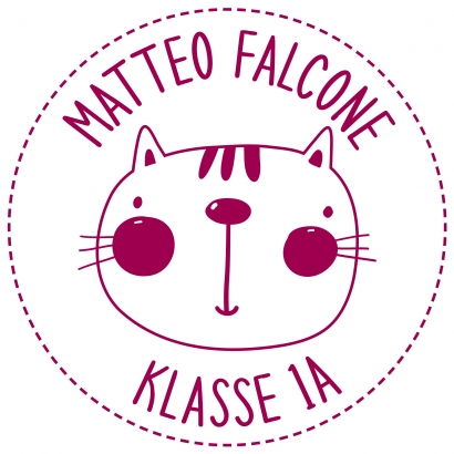 Personalisierter Adressstempel fr Kinder, Katze
