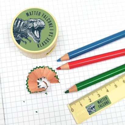 Namensaufkleber Set fr die Schule T Rex