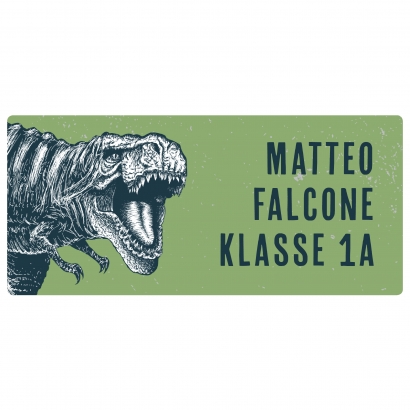 Namensaufkleber T Rex eckig