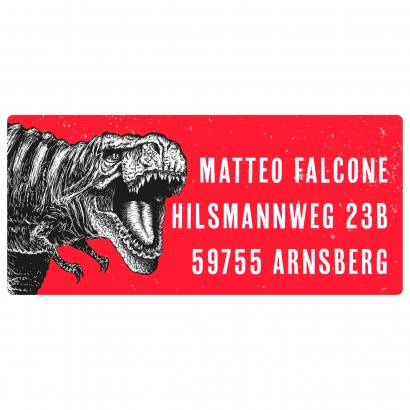 Namensaufkleber T Rex eckig
