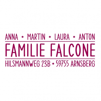 Familienstempel eckig modern 2., personalisiert