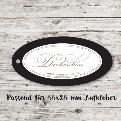 Papieranhnger oval 70 x 35 mm, 10 Stck