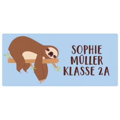 Schulaufkleber Faultier eckig