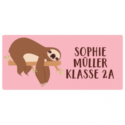 Schulaufkleber Faultier eckig