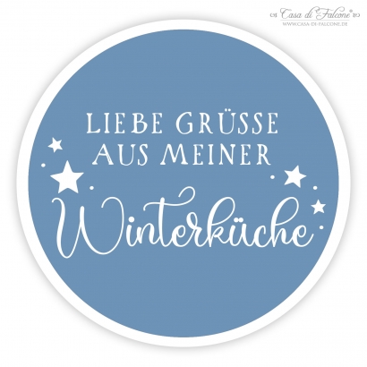 Weihnachtsaufkleber Liebe Gre aus meiner Winterkche