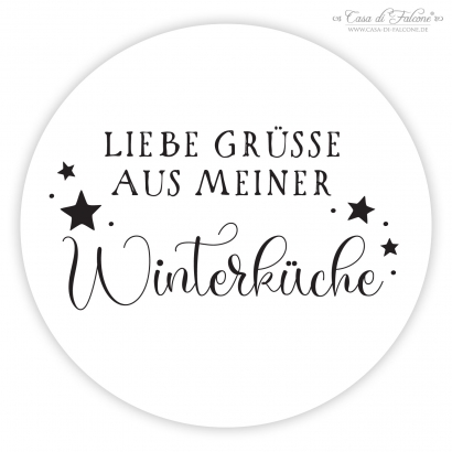 Weihnachtsaufkleber Liebe Gre aus meiner Winterkche