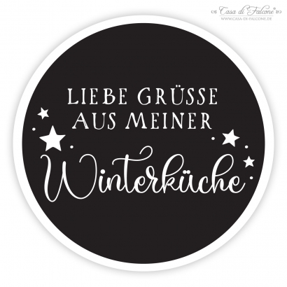 Weihnachtsaufkleber Liebe Gre aus meiner Winterkche