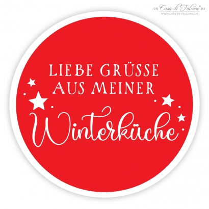 Weihnachtsaufkleber Liebe Gre aus meiner Winterkche