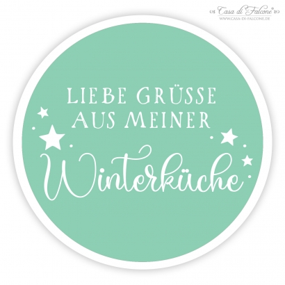 Weihnachtsaufkleber Liebe Gre aus meiner Winterkche