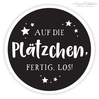 Weihnachtsaufkleber Auf die Pltzchen, fertig, los!