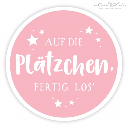 Weihnachtsaufkleber Auf die Pltzchen, fertig, los!