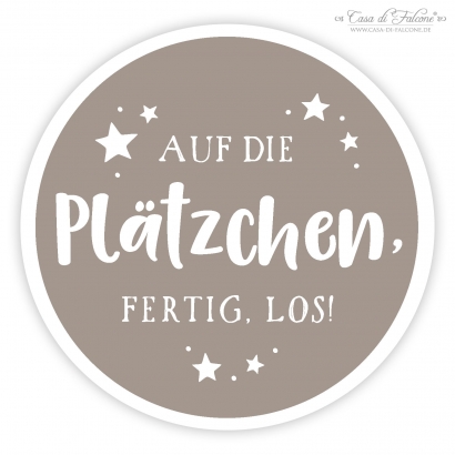 Weihnachtsaufkleber Auf die Pltzchen, fertig, los!