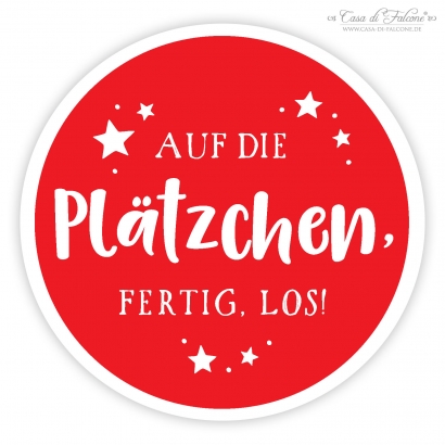 Weihnachtsaufkleber Auf die Pltzchen, fertig, los!