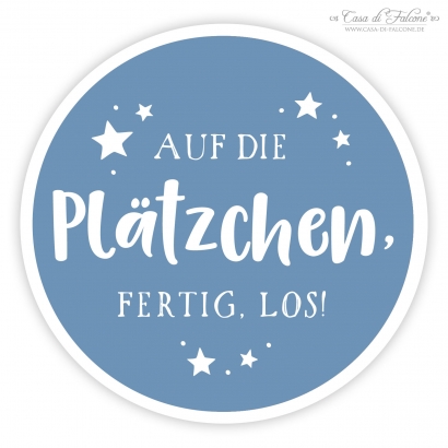 Weihnachtsaufkleber Auf die Pltzchen, fertig, los!