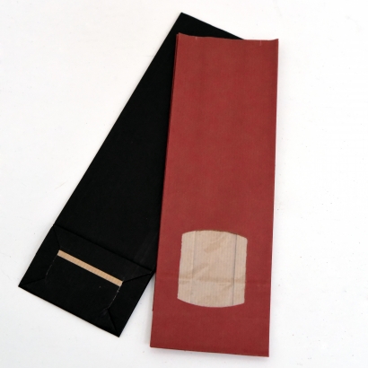 Papierbeutel mit Fenster, Kraftpapier schwarz