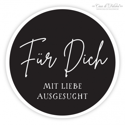 Aufkleber Fr Dich, kalligrafisch