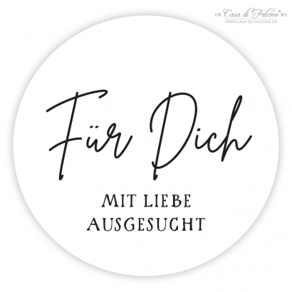 Aufkleber Fr Dich, kalligrafisch