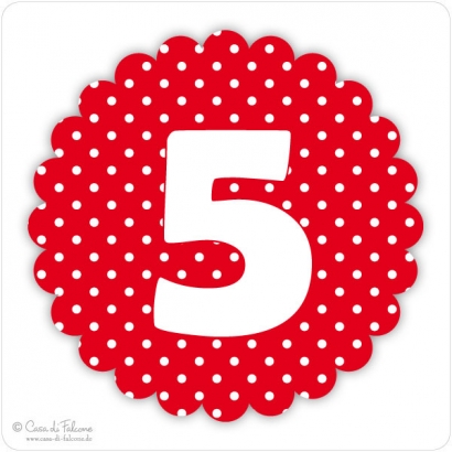 Zahlenaufkleber Polka Dots