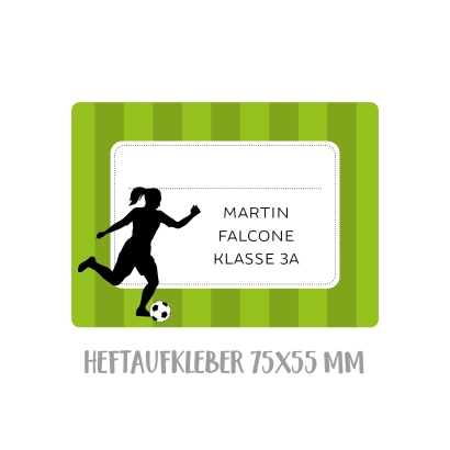Namensaufkleber Set fr die Schule Fuballerin
