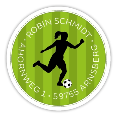 Aufkleber Fuballerin personalisiert